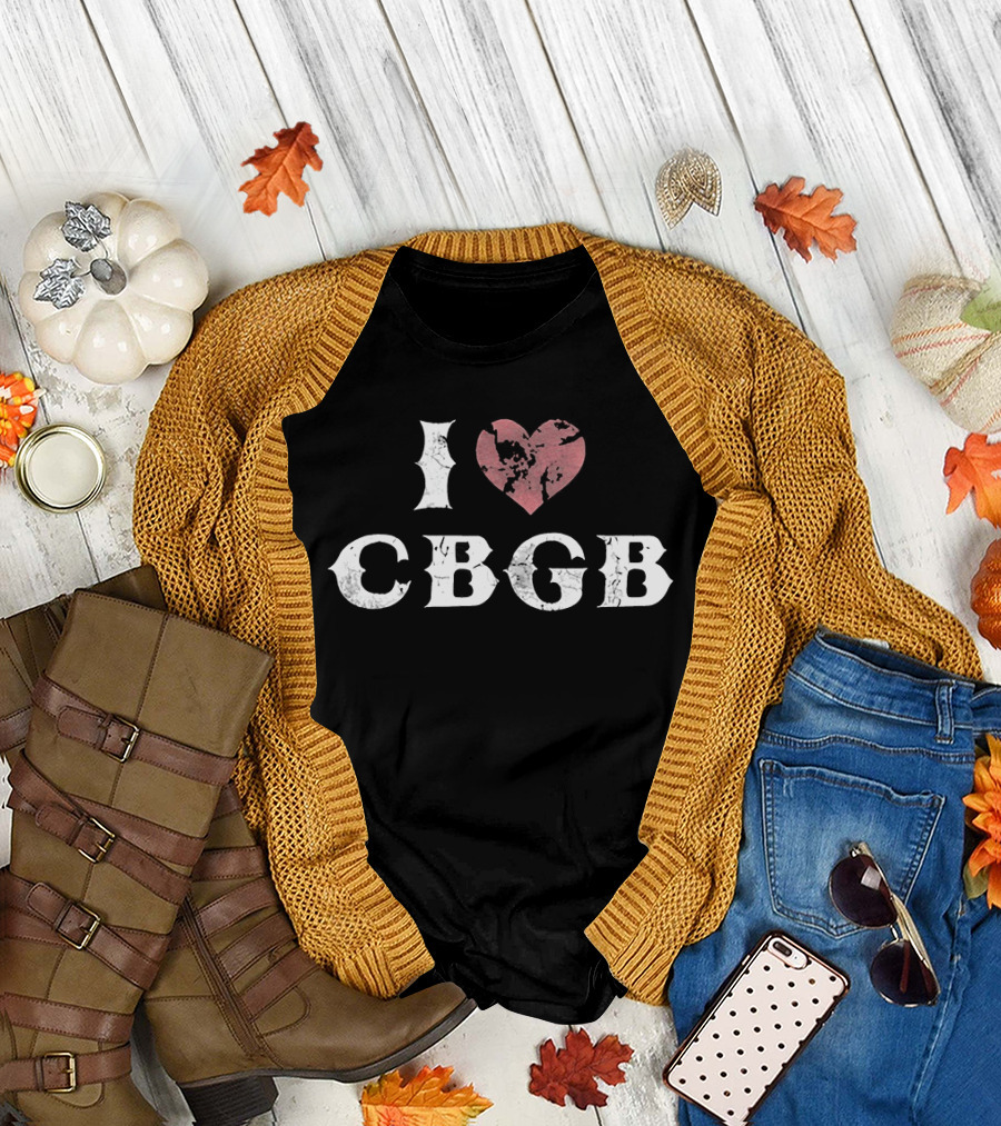 I Love CBGB Heart Icon Retro Music Culture T-Shirt