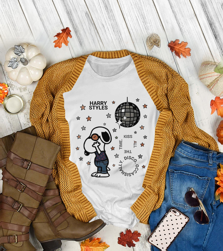 Harry Styles Snoopy Kiss the Disco Ball Occasionally T-Shirt