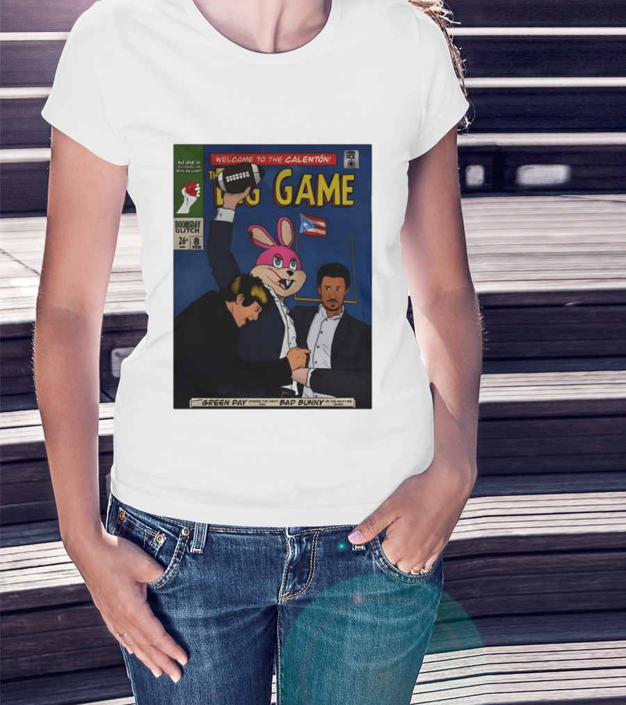 Welcome To The Calenton The Big Game Green Day Bad Bunny Doomsday Glitch T-Shirt