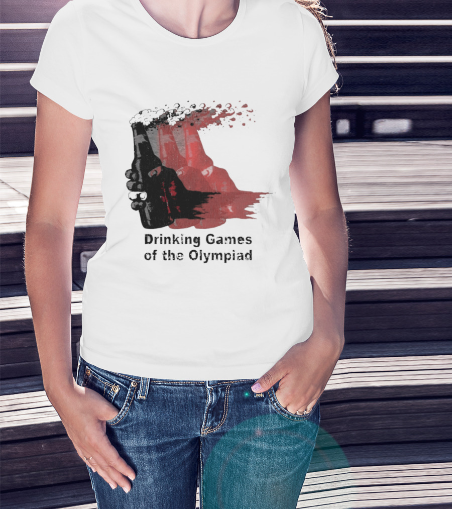 Drinking Games Of The Olympiad Pixelated Beer Splash T-Shirt
