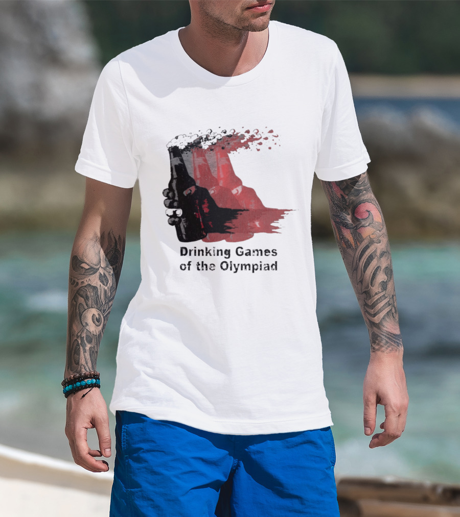 Drinking Games Of The Olympiad Pixelated Beer Splash T-Shirt