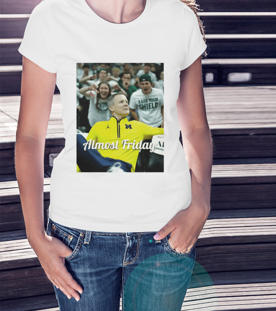 Michigan Wolverines Basketball Dusty May Almost Friday 2026 T-Shirt