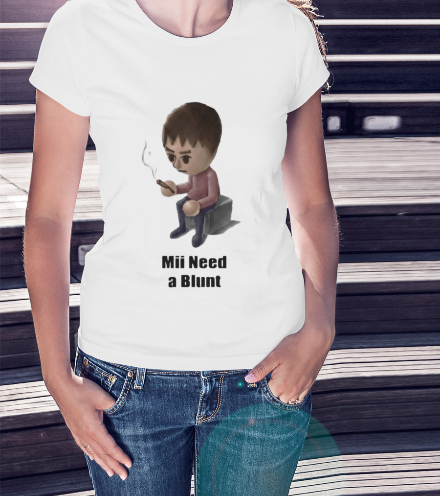 Mii Need A Blunt Smoking Character Gaming Twist T-Shirt