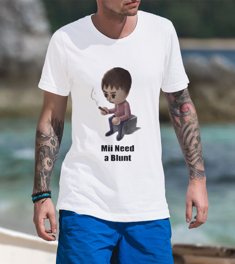 Mii Need A Blunt Smoking Character Gaming Twist T-Shirt