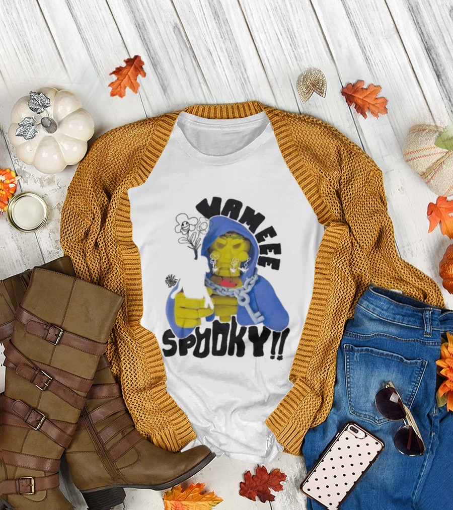 Vameee Spooky Skeleton in Blue Hood with Chains T-Shirt