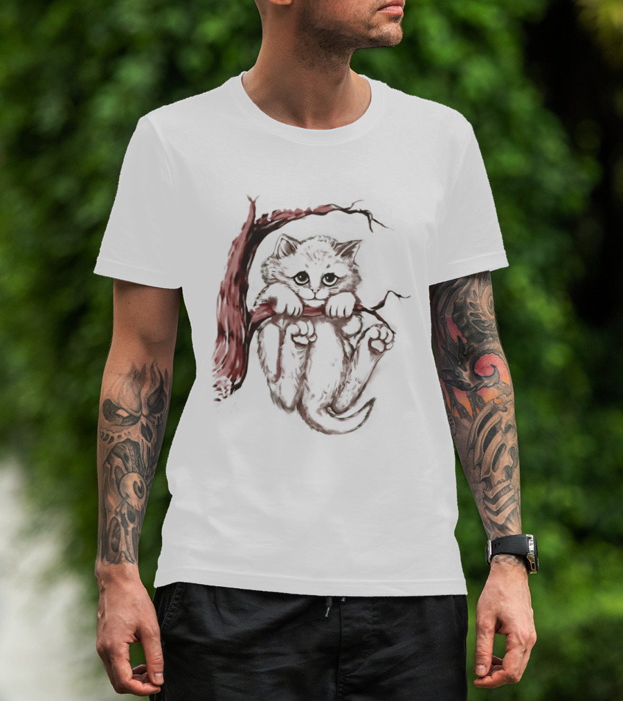Hang In There Baby Cat On A Branch T-Shirt