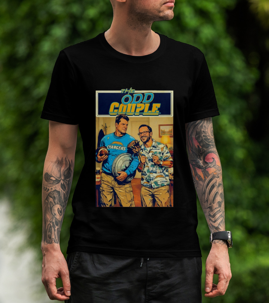 Los Angeles Chargers The Odd Couple TV Show Cartoon Football T-Shirt