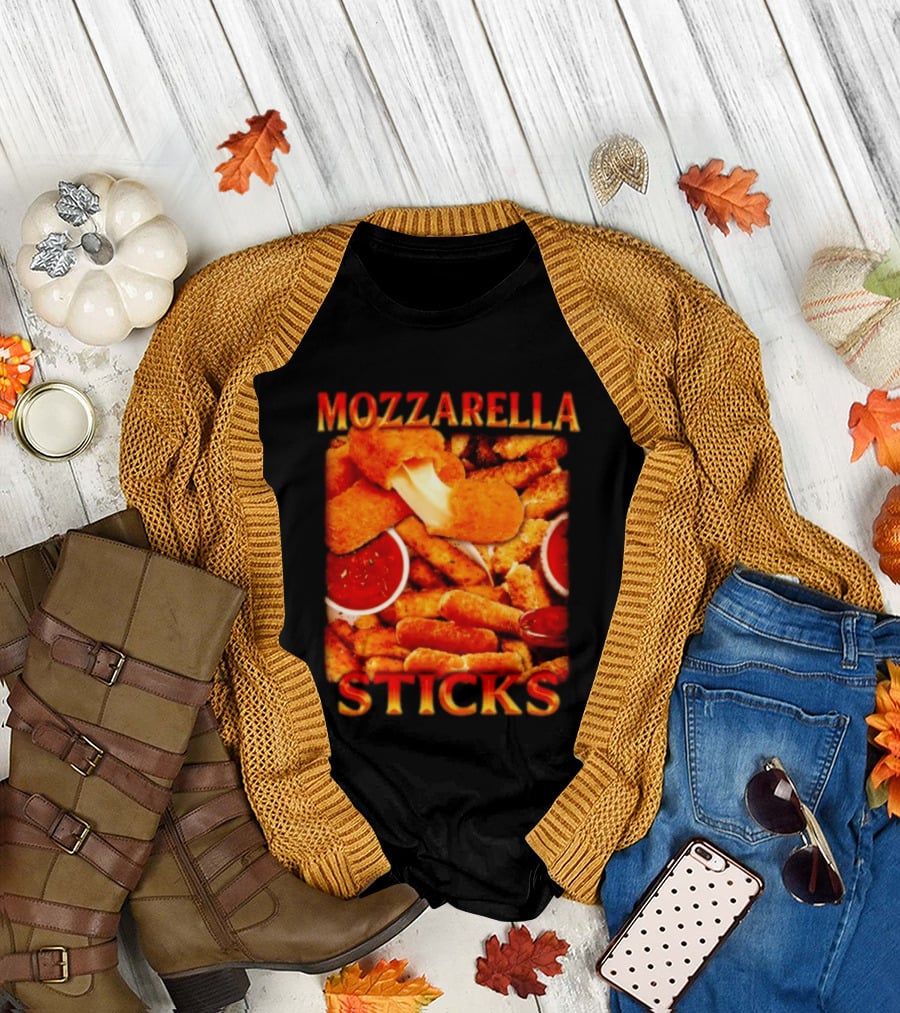 Mozzarella Sticks Gooey Cheese and Marinara Snack T-Shirt