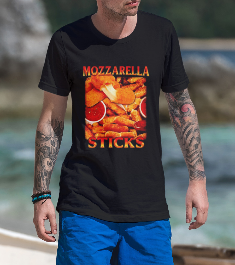 Mozzarella Sticks Gooey Cheese And Marinara Snack T-Shirt