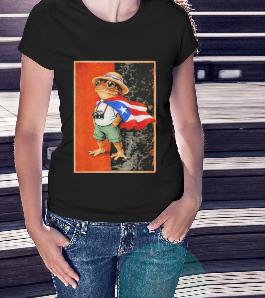 Coqui Frog Boricua Puerto Rican Flag Taino Heritage T-Shirt
