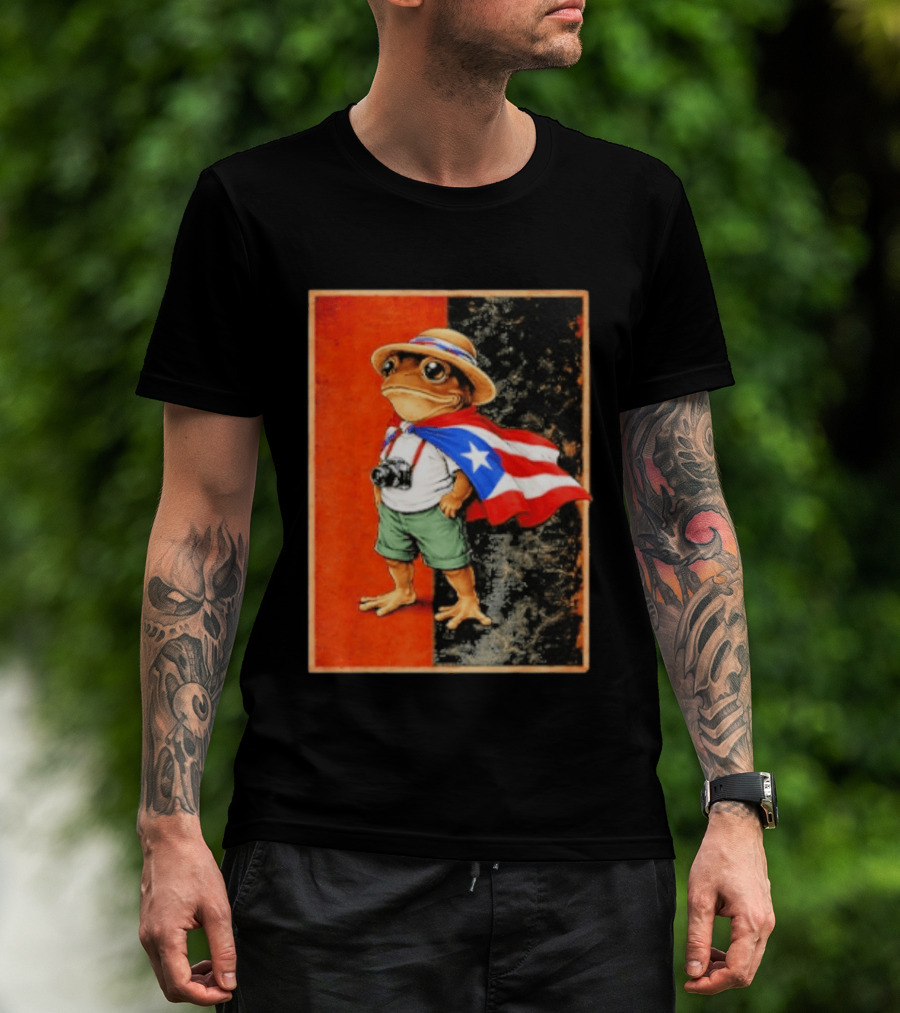 Coqui Frog Boricua Puerto Rican Flag Taino Heritage T-Shirt