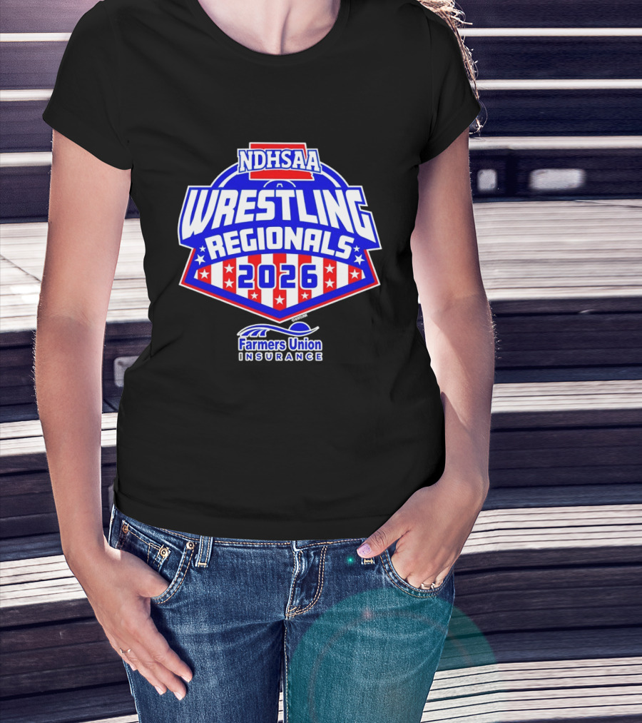 NDHSAA Wrestling Regionals 2026 Farmers Union Insurance T-Shirt