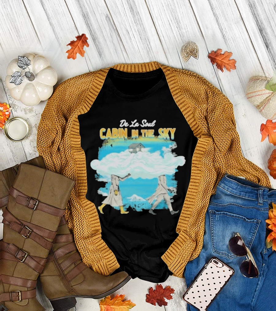 De La Soul Cabin In The Sky Clouds Walking Figures T-Shirt