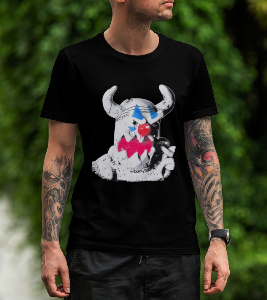Spooky Vameee Monster Graffiti Style With Horns And Clown Features T-Shirt