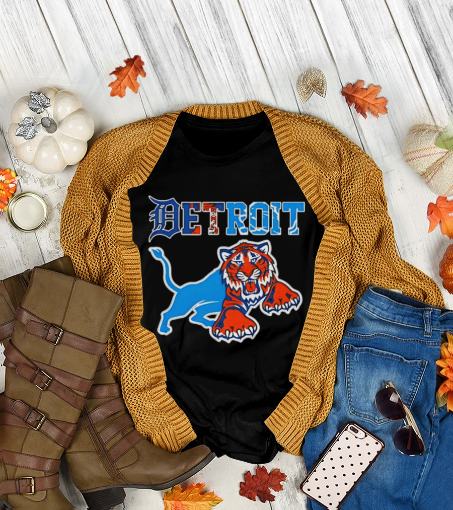 Detroit Tigers Lions Collaboration Fan Gear T-Shirt
