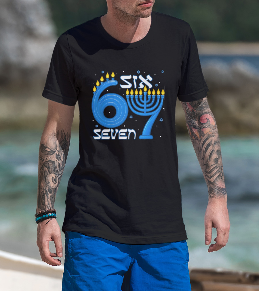 Hanukkah Menorah Six 7 Celebration T-Shirt