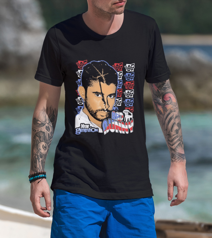 WWE Bad Bunny WWF New Generation Iconic Superstar T-Shirt