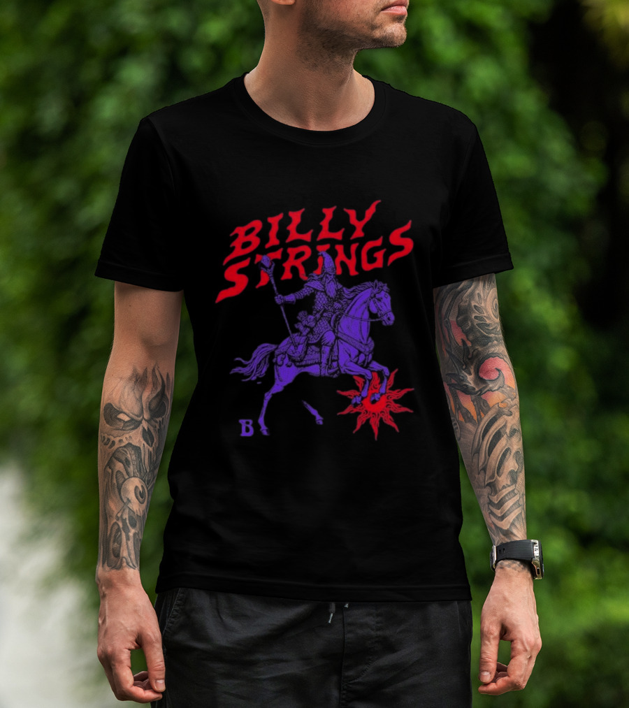 Billy Strings Winter 2026 Tour Knight's Tale Fiery Knight On Horseback T-Shirt