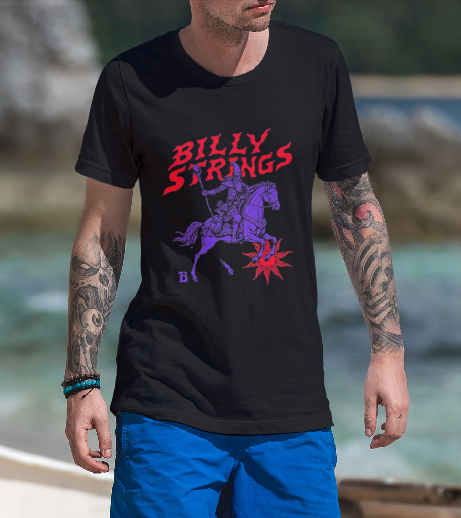 Billy Strings Winter 2026 Tour Knight's Tale Fiery Knight On Horseback T-Shirt