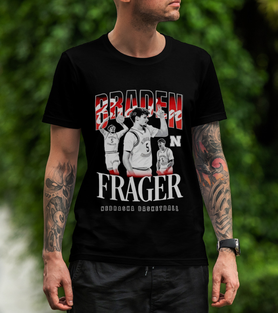 Braden Frager Nebraska Cornhuskers Basketball 90s T-Shirt