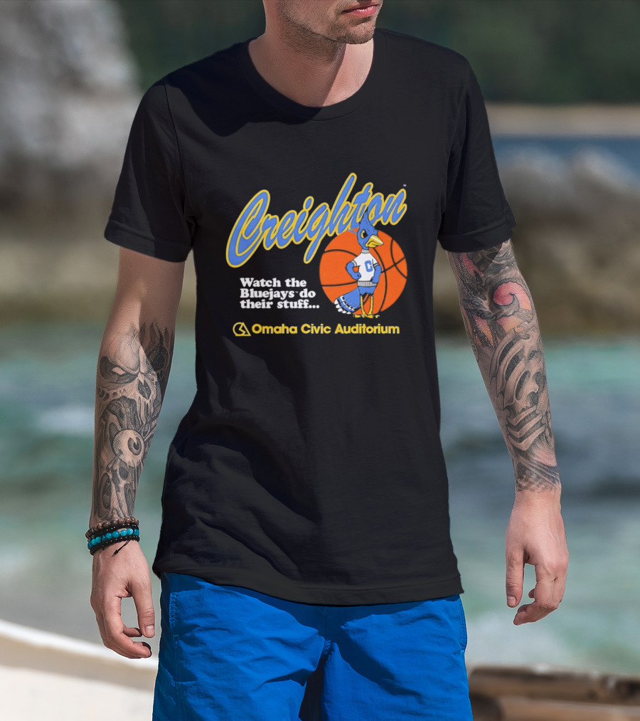 Creighton The Bluejays Do Their Stuff Omaha Civic Auditorium T-Shirt