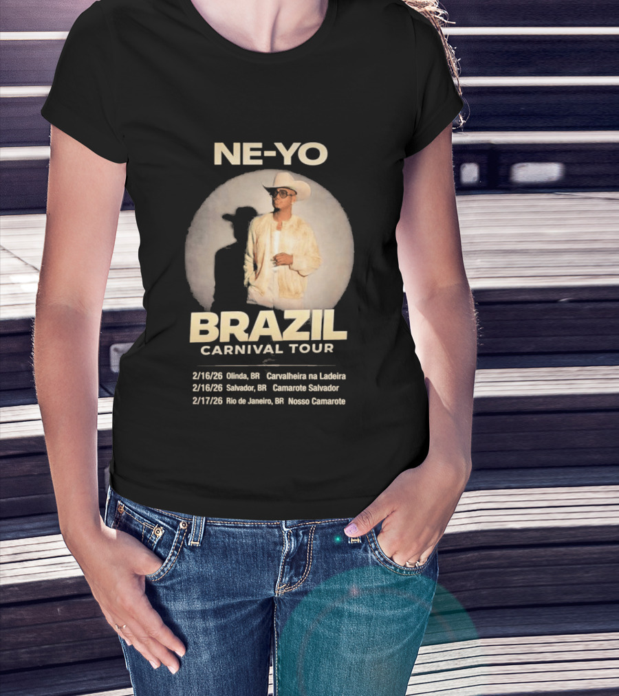 Ne Yo Brazil Carnival Tour 2026 Olinda Salvador Rio De Janeiro Dates T-Shirt