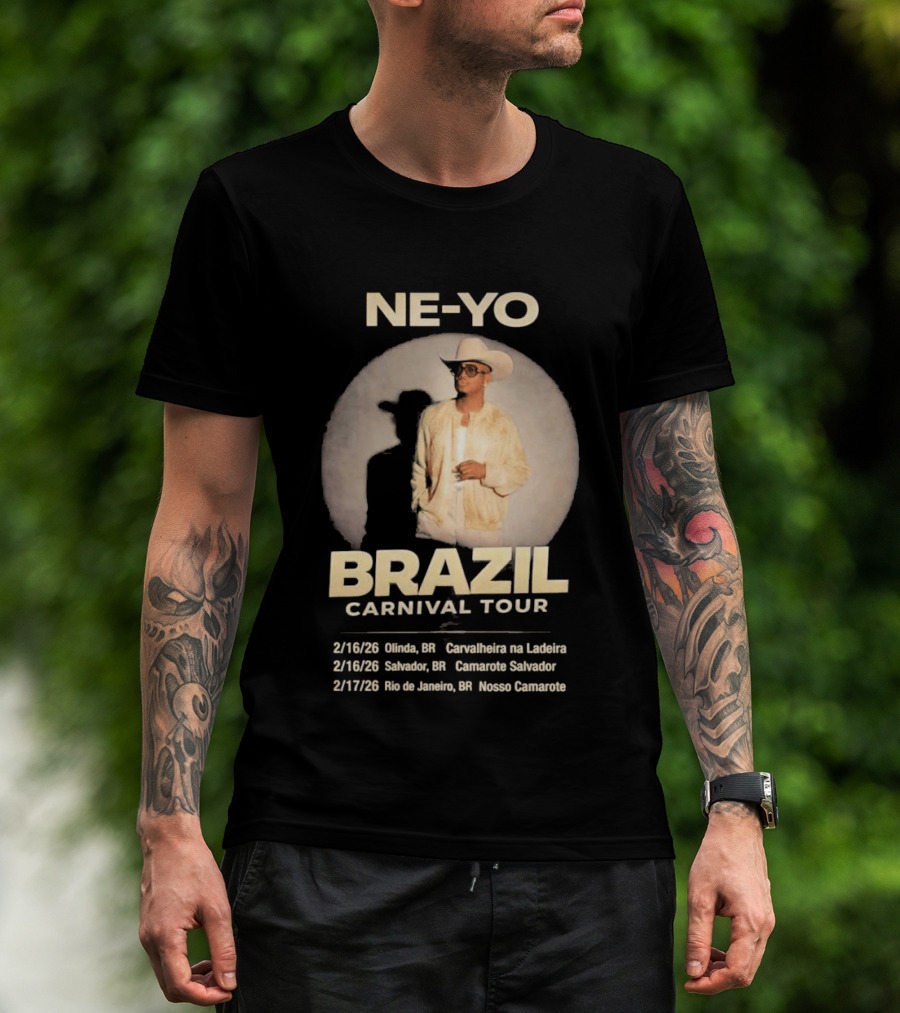 Ne Yo Brazil Carnival Tour 2026 Olinda Salvador Rio De Janeiro Dates T-Shirt