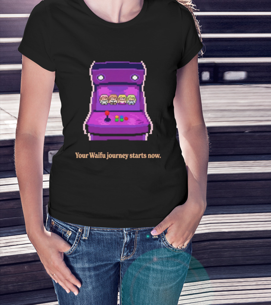 Arcade Adventure Your Waifu Journey Starts Now Game T-Shirt