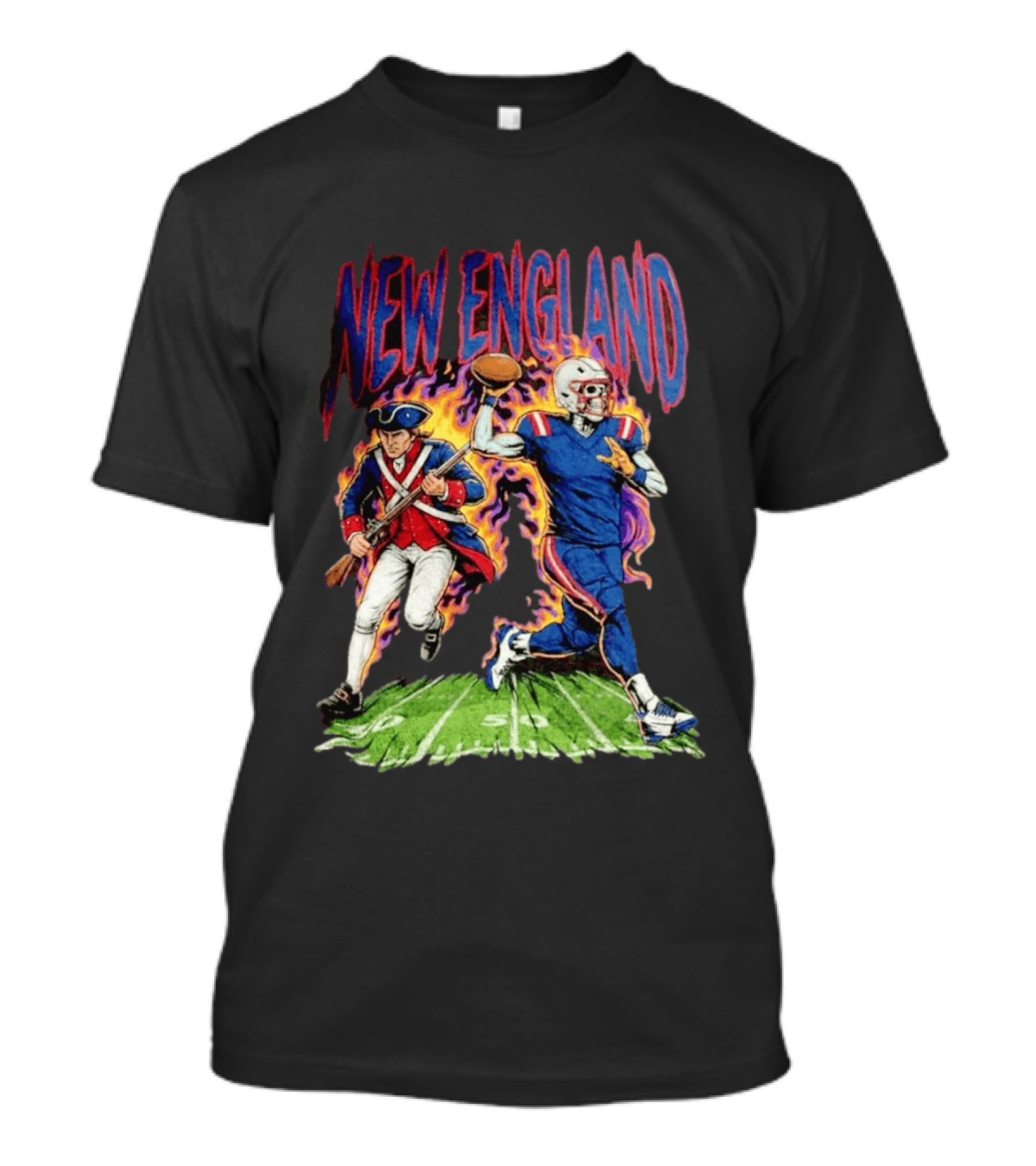 New England Patriots Skeleton Football Game Day Fan T-Shirt