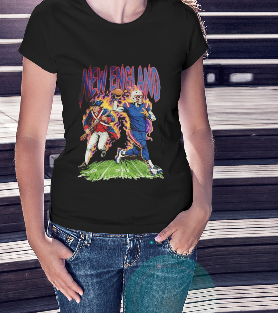 New England Patriots Skeleton Football Game Day Fan T-Shirt