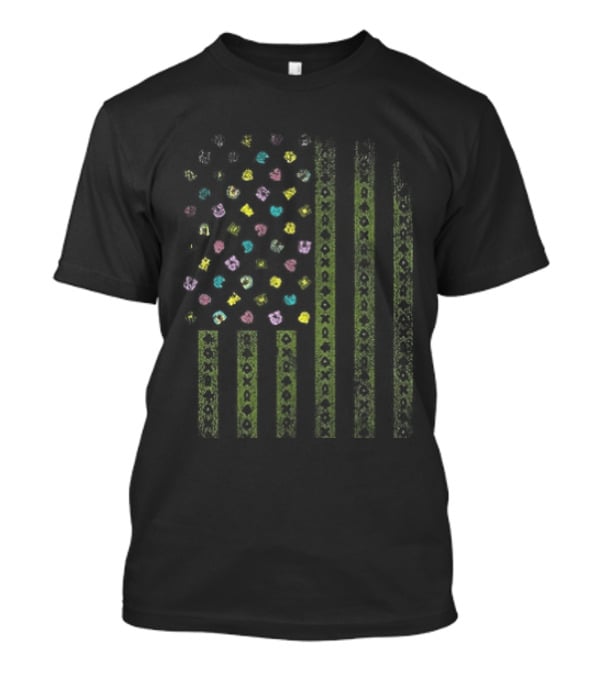 St. Patrick's Day Lucky Clover American Flag T-Shirt