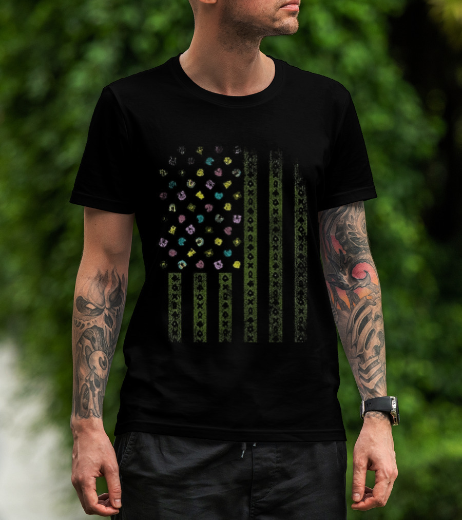 St. Patrick's Day Lucky Clover American Flag T-Shirt
