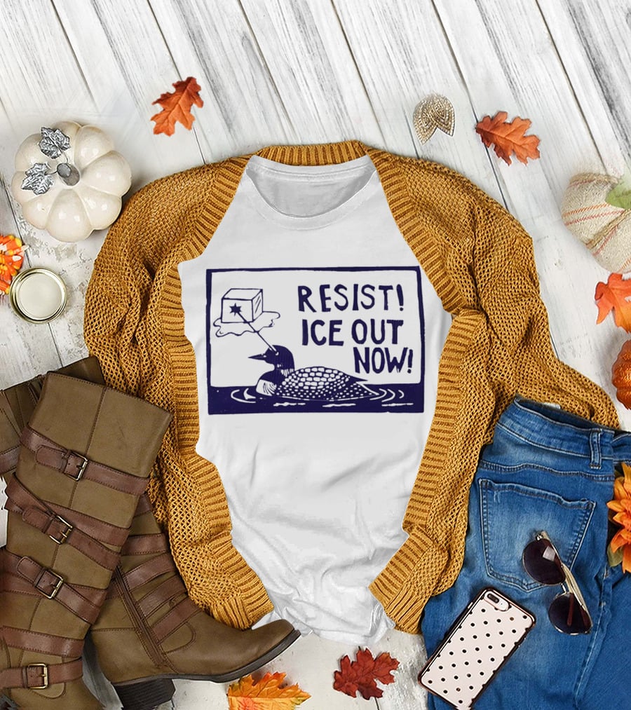 Resist Ice Out Now Loon Ice Cube T-Shirt