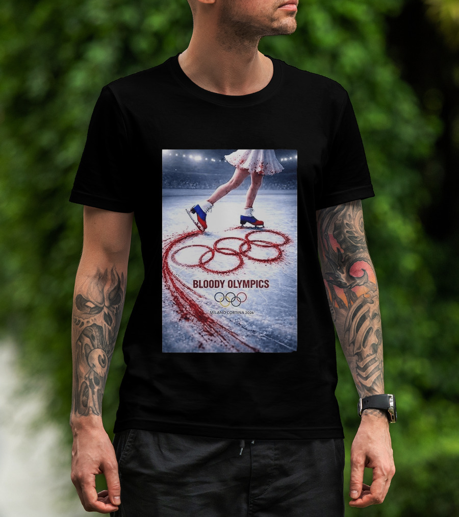 Bloody Olympics Ice Skating Milano Cortina 2026 Winter Games T-Shirt