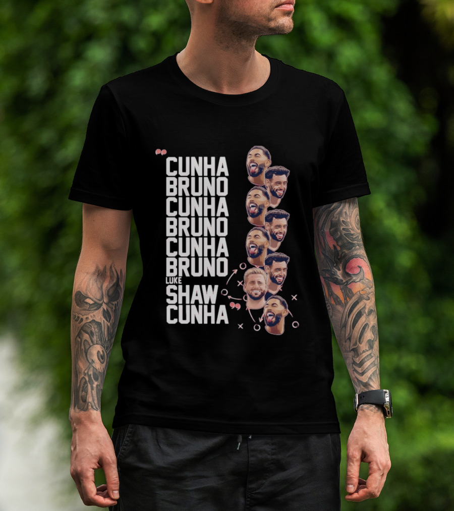 Cunha Bruno Cunha Bruno Cunha Bruno Luke Shaw Cunha Faces T-Shirt