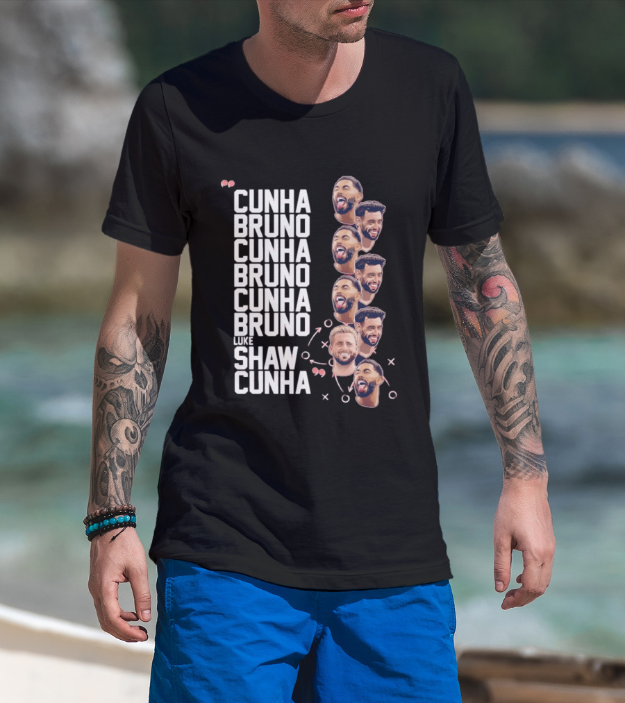 Cunha Bruno Cunha Bruno Cunha Bruno Luke Shaw Cunha Faces T-Shirt