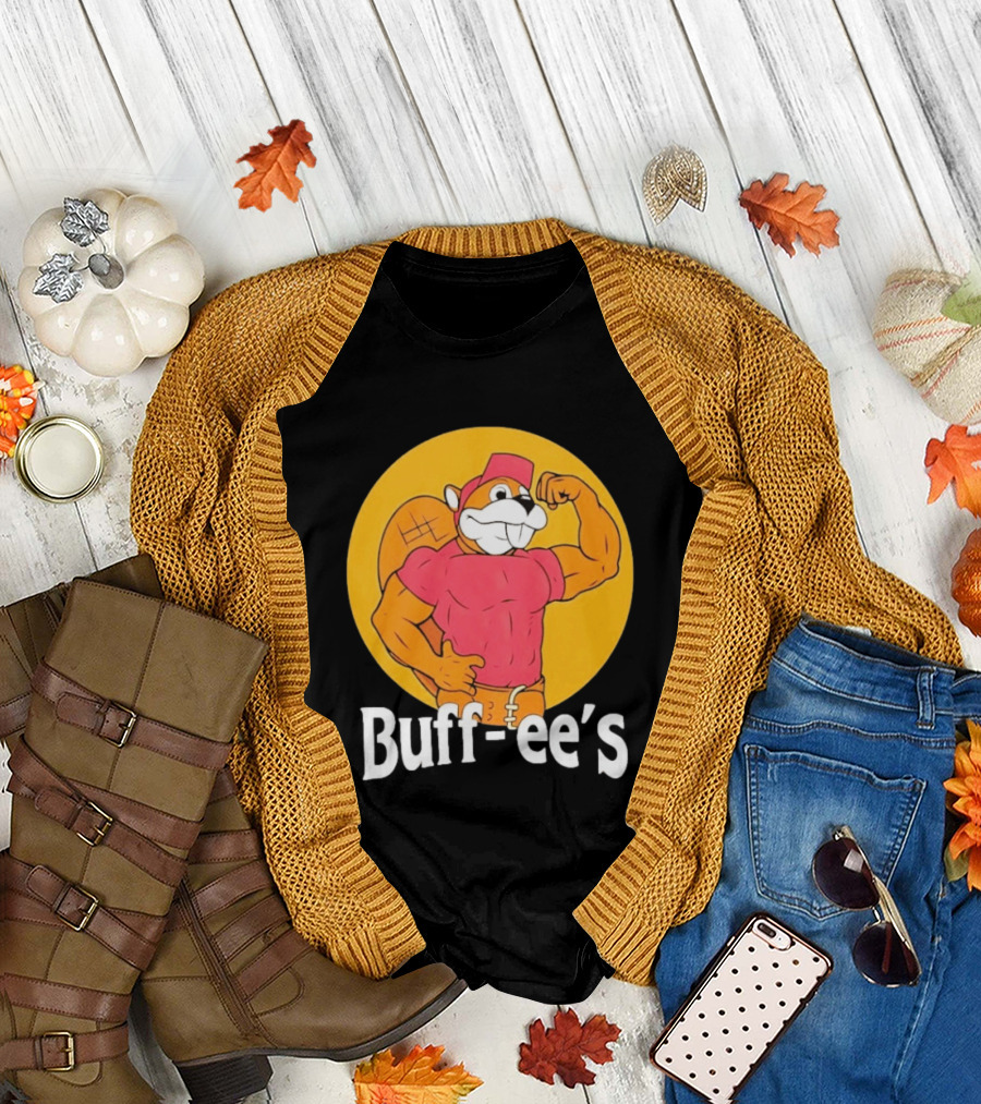 Buff ee's Muscular Beaver Cartoon T-Shirt