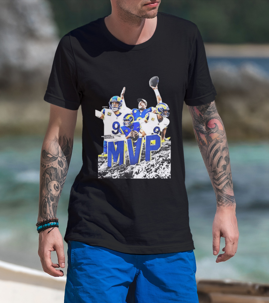 Matthew Stafford Los Angeles Rams MVP 2025 Number 9 Football T-Shirt