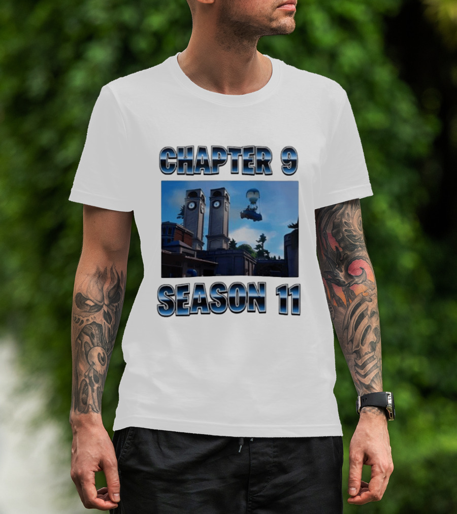 Chapter 9 Season 11 Tower Scene Floating Bus T-Shirt