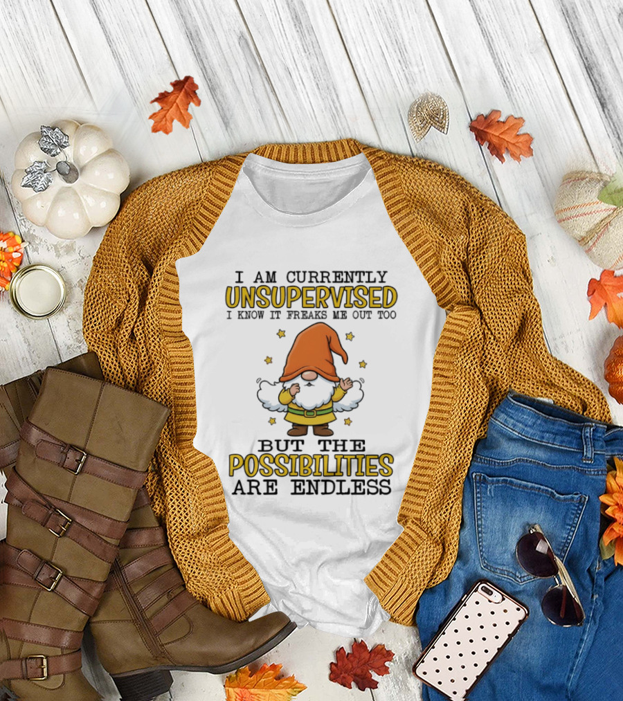 Gnome Unsupervised Adventure Endless Possibilities T-Shirt