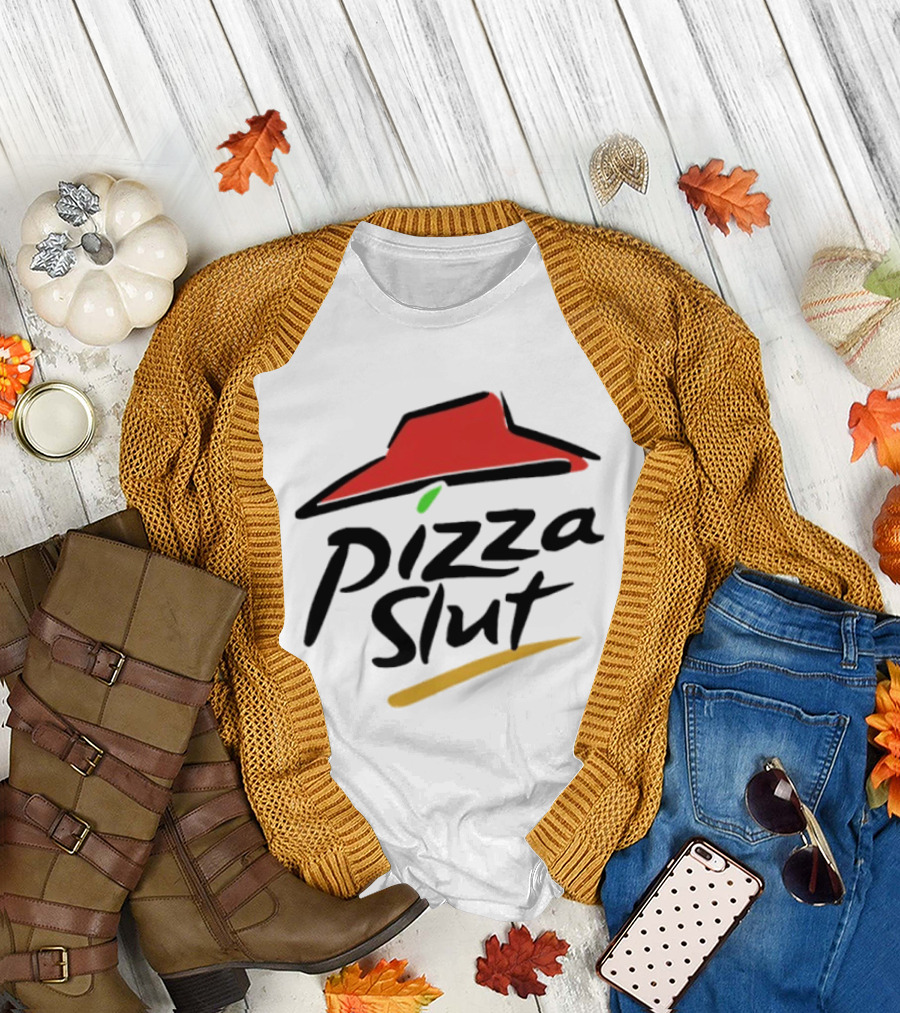 Pizza Slut Parody with Iconic Red Hat T-Shirt