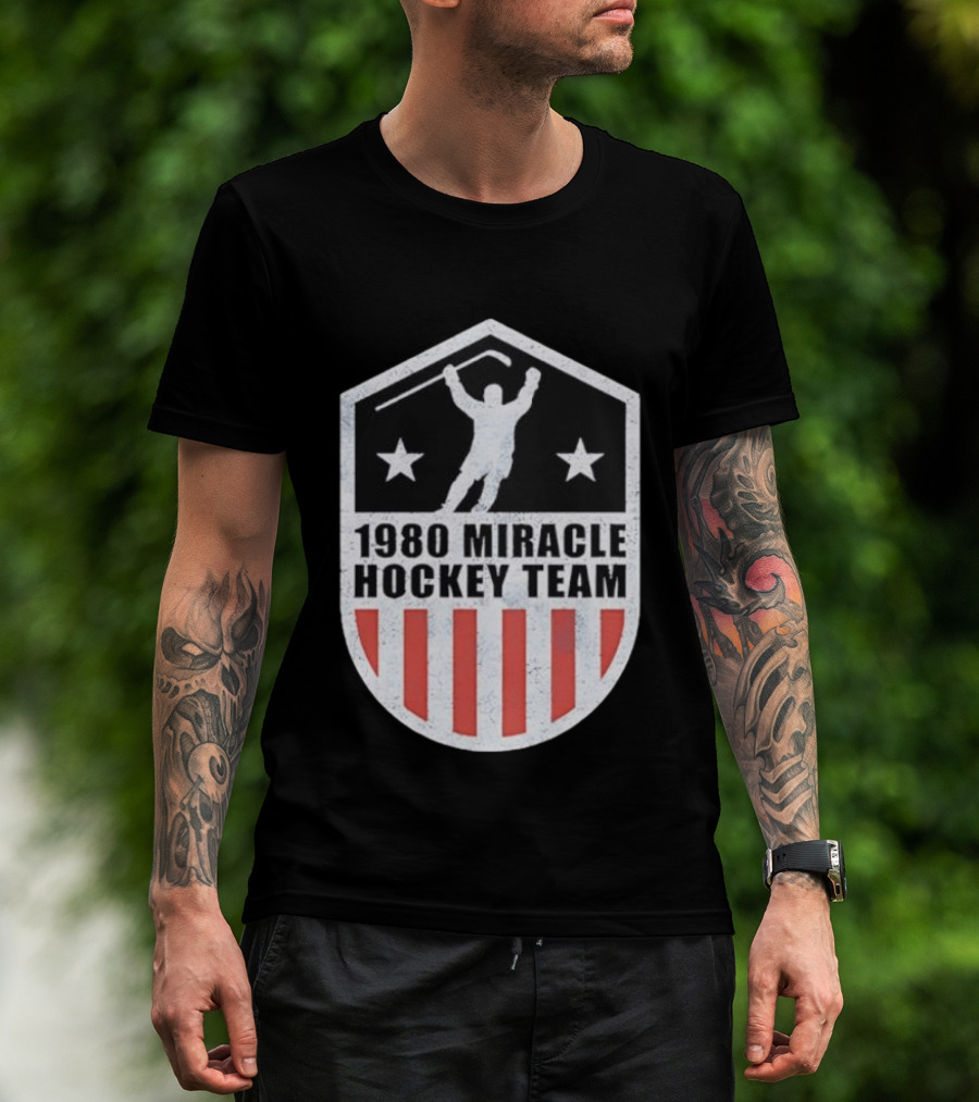 1980 Miracle Hockey Team Stars And Stripes Victory Celebration T-Shirt