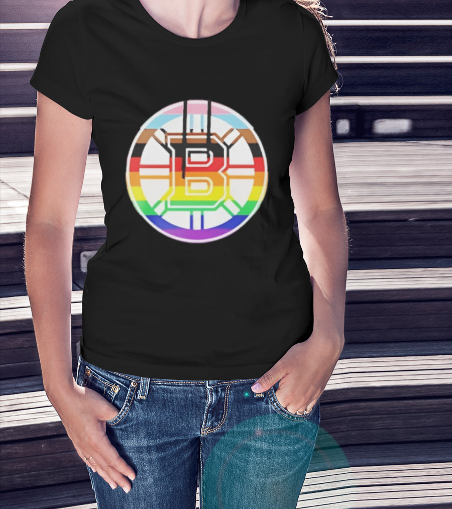 Boston Bruins Healthcare Appreciation NHL 2026 Night Pride Inclusive Bruins Circle T-Shirt