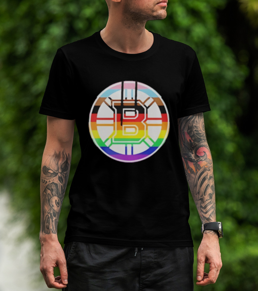 Boston Bruins Healthcare Appreciation NHL 2026 Night Pride Inclusive Bruins Circle T-Shirt