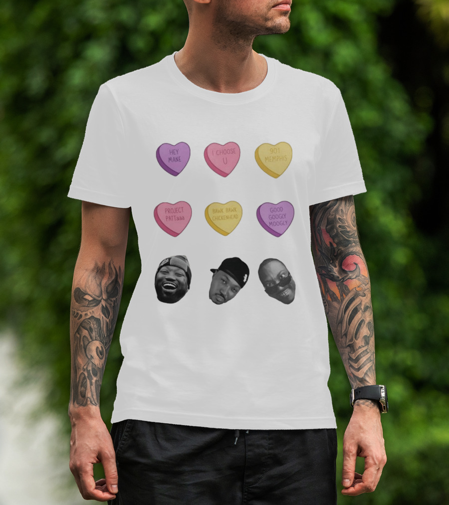 Hey Mane I Choose U 901 Memphis Project Patta Bawk Bawk Chickenhead Good Googly Moogly T-Shirt