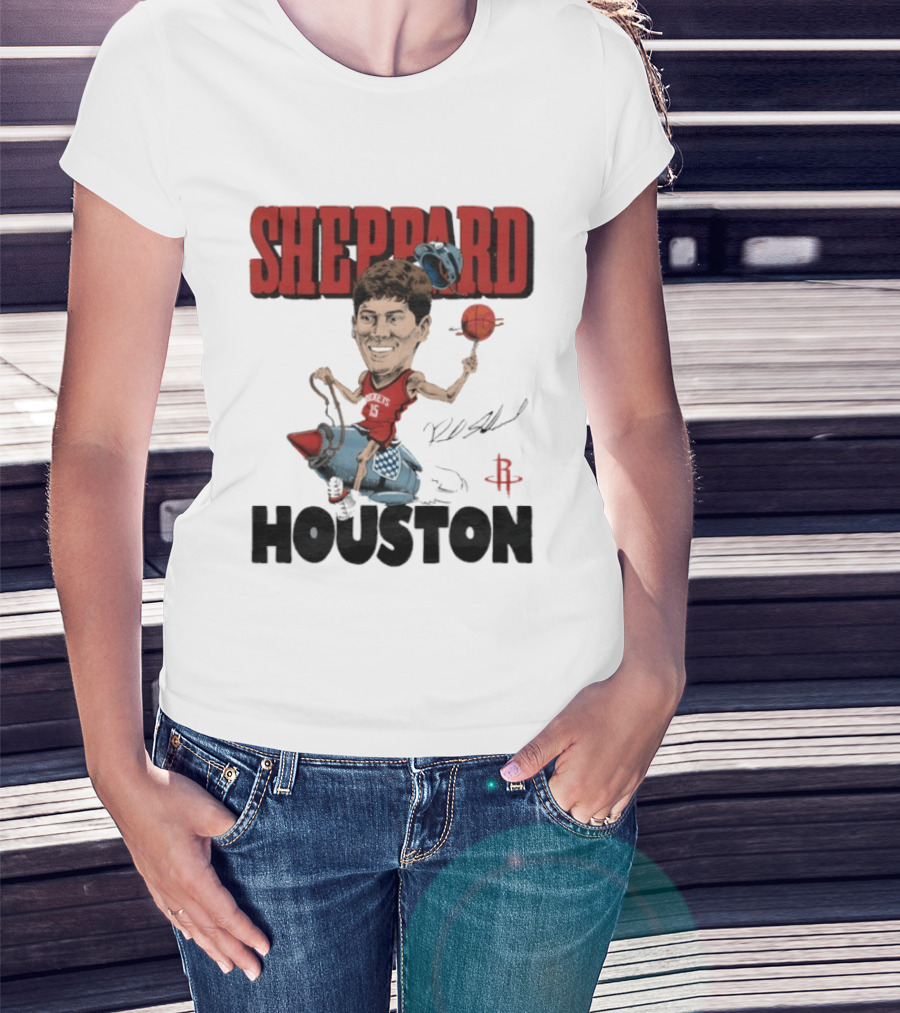 Houston Rockets Sheppard Cartoon Character Rocket T-Shirt