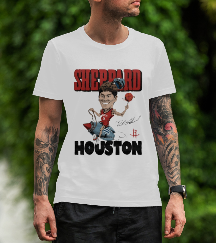 Houston Rockets Sheppard Cartoon Character Rocket T-Shirt