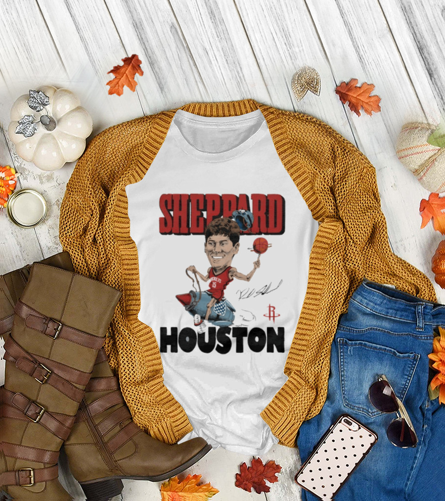 Houston Rockets Sheppard Cartoon Character Rocket T-Shirt