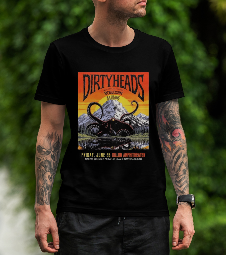 Dirty Heads Live June 26 2026 Dillon Amphitheater Colorado Featuring RDGLDGRN Satsang T-Shirt