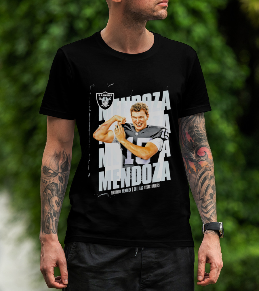Las Vegas Raiders Fernando Mendoza Quarterback 15 Mendoza T-Shirt